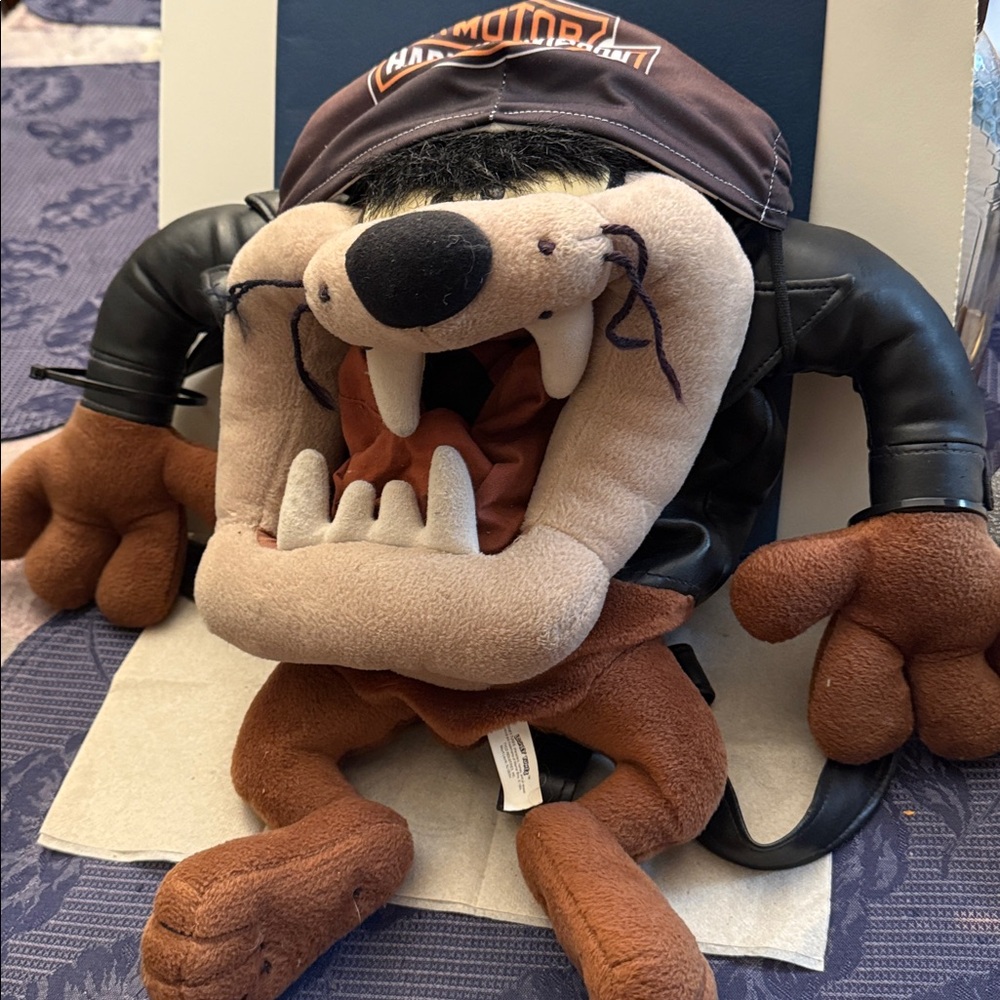 Taz Plush with Leather Jacket backpack
